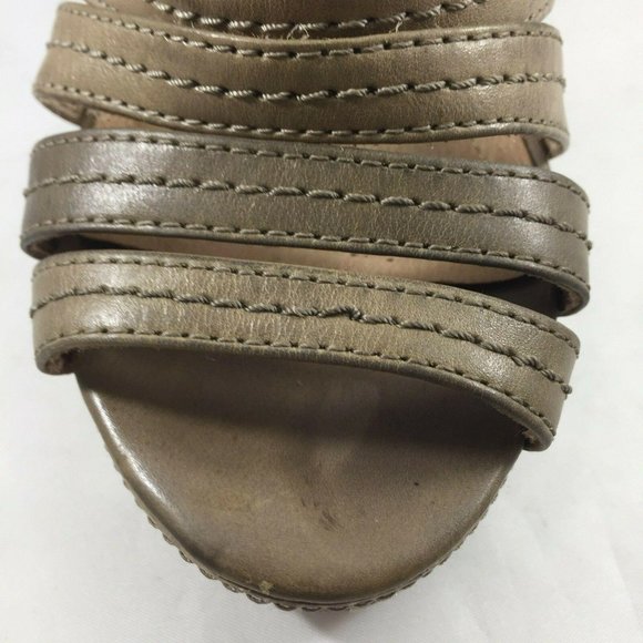 Frye Womens Corrina Stitch Platform Sandals Shoes Wedge 8.5M 73615 Beige Leather - Picture 6 of 12